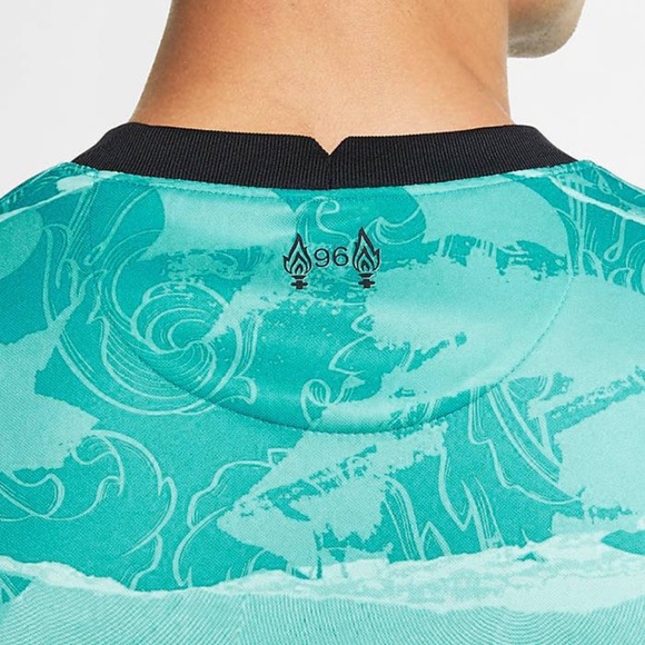 Nike Liverpool FC 2020/21 Away Stadium Jersey CZ2635-354 (Hyper Turquoise/Black) - Picture 4 of 5